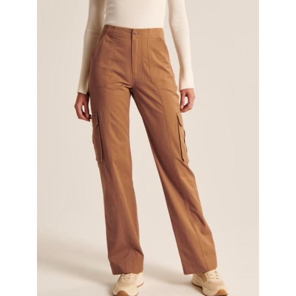 Abercrombie Brown Utility Cargo Straight Leg Pants